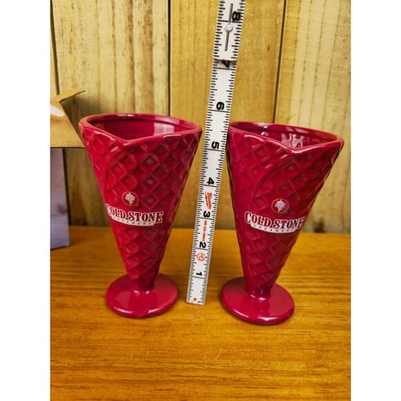 Cold Stone Creamery Ceramic Waffle Cone Set, NIB - Picture 3 of 5